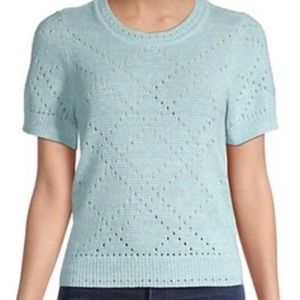 NWT DH New York Pointelle Cashmere/Linen Sweater